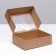 Self -assembly box with a window, brown, 31 x 22 x 9.5 cm
