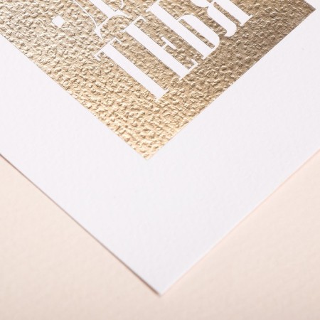 Congratulatory card on watercolor cardboard with embossing "For you", 9 × 10.5 cm-1