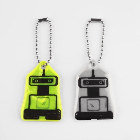 The reflective element "Robot", bilateral, 5 × 3.4 cm, color mix-4