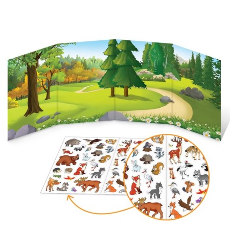Stickers reusable set "Study animals", 4 pcs.-4