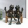 Polystone souvenir "Two frogs with glasses, on the bench" 20x16x21 cm