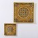 Table set, 7 items: 30 × 30 cm - 1 pc, 18 × 18 cm - 6 pcs, gold color with black