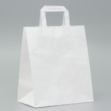 Craft bag without printing, white, flat handle 24 x 14 x 28 cm