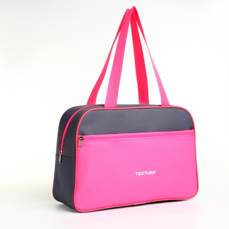 Female sports bag, textura, small size, gray/pink color-2