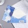 Money envelope "Happy Birthday!" Cutting, embossing, flowers, blue background, 8.3x16.7 cm