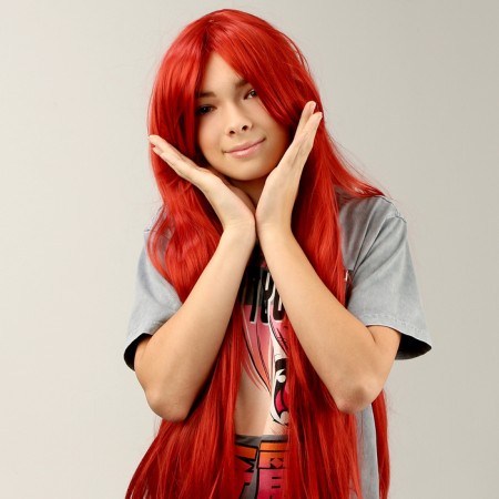 Carnival wig "anime" color red, long-2