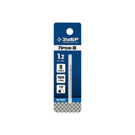 Bison drill, steel P6M5, cylindrical shank, 1.3 x 38 mm, class in-1