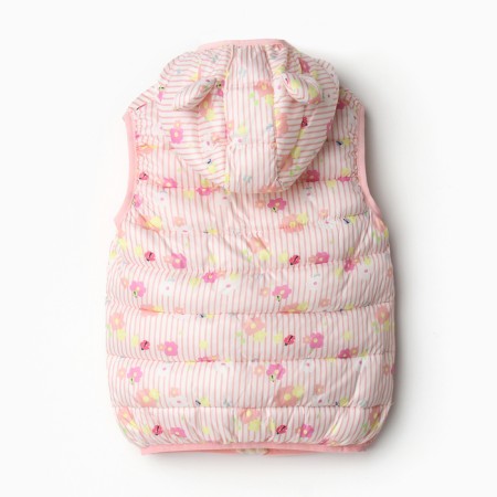 Warm vest for girls, pink color, height 92-98 cm-3