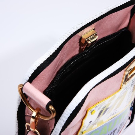 Bag Cross-Bodi with a zipper, pink color-6