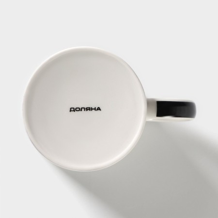 Porcelain shade mug "Brave and strong", 340 ml, white color-3