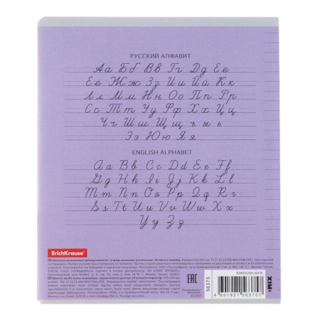 Notebook 24 sheets in the Erichkrause line "Coverpro classic", plastic cover, coated cardboard, offset block 100% whiteness, mix-12