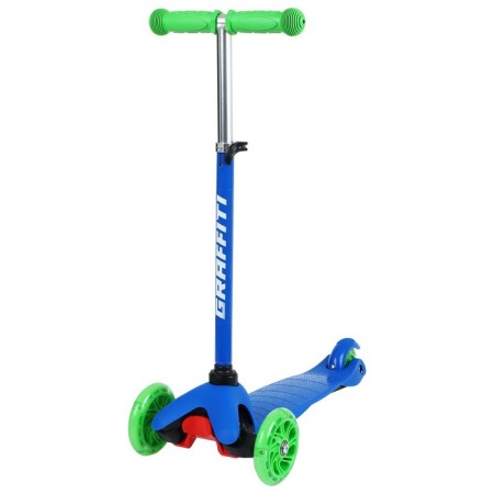 Graffiti scooter, Light wheels PU 110/75 mm, Abec 7, Blue color-2