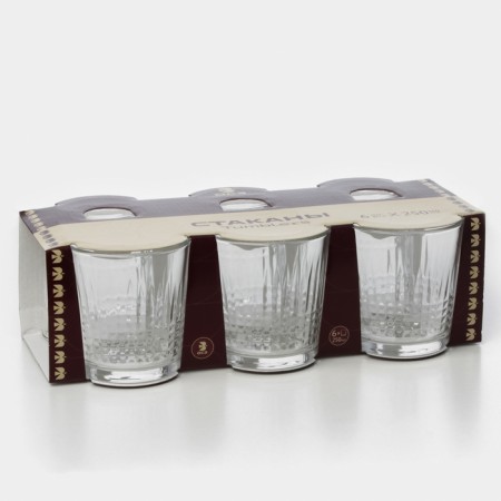 Set of low glass glasses “Reflection”, 250 ml, 6 pcs-3