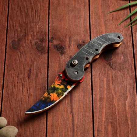 Wooden souvenir "Automatic folding knife" multi -colored