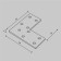 Corner connector for the Exiley overhead tire pipeline, 50x50x2 mm, silver
