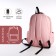 Youth backpack from textiles, 2 departments, 3 pockets, pink color