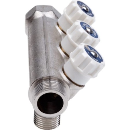 Aqualink threaded manifold, 3/4 "x3/4" x1/2 ", internal/outer, 2 outputs, with valves-7