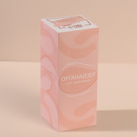 Organizer for storing cotton sticks and disks, with a lid, 2 removable sections, 6.7 × 19 cm, in a cardboard box, a transparent color-8