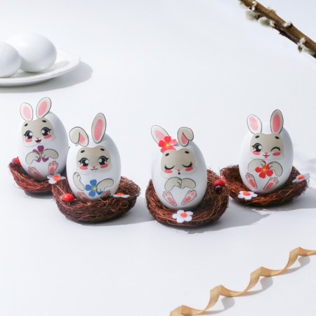 A set for decorating Easter eggs "Bunnies" on Easter, 14.5 x 15 x 2 cm.-1