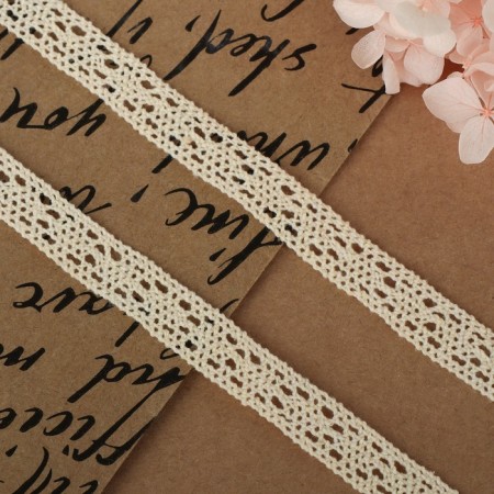 Knitted lace, 10 mm × 15 ± 1 m, beige color-1