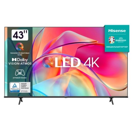 TV HISENSE 43E7KQ, 43 ", 3840x2160, DVB-T2/C/S2, HDMI 3, USB 2, Smart TV, black