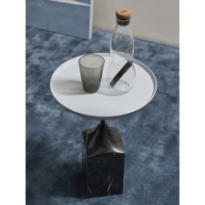 Coffee Sustainable table, 377 × 377 × 530 mm, gray / black and white color