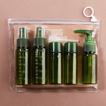 Storage set, in a case, 6 items, with marking, green color-11