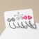 Set of earrings 6 pairs "Assorted" Tenderness, white-pink color in silver