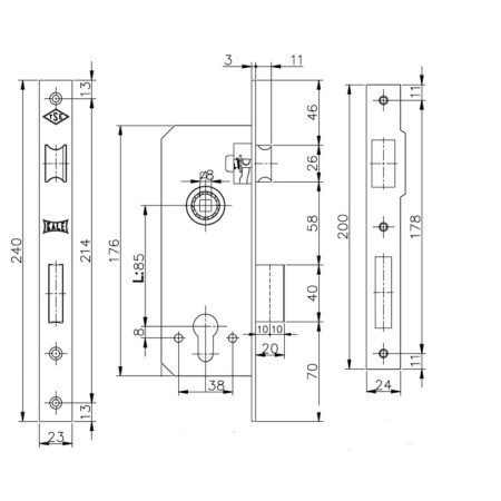 Crystise Castle 152/R W/b, under c/m, 60 mm, brass color-1