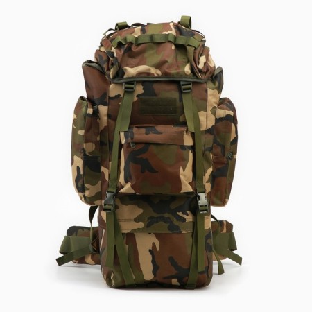Tourist backpack "Adventure" male, 65l, camouflage Woodland-1