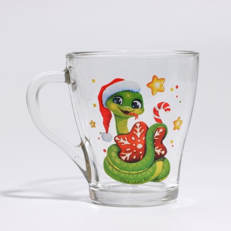 Gift set of New Year's glasses of glass "Snake", 2 pcs-3