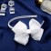 Hair cap "Schoolgirl" bow with sequins, 1 cm, white