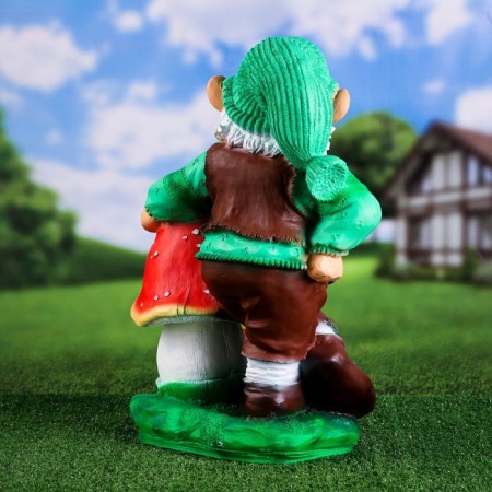 Garden figure "Dwarf with a mushroom" 40x22x50cm-2