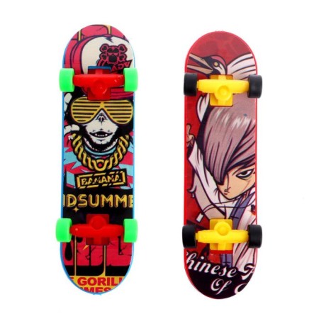 Finger skateboard with a figure, mix-2