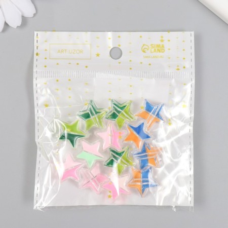 A set of beads for creativity plastic "Two -color star" 20 g mix 1x1.9x1.9 cm-3