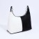 Baget bag with zipper, white/black color
