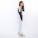 Sweatshirt for girls, white-blue color, height 122-128 cm