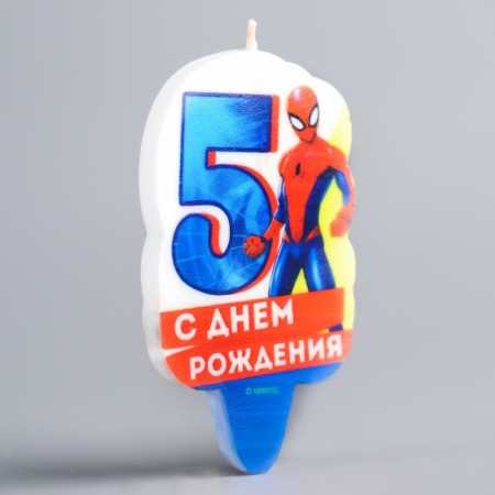 Candle for the Cake "Happy Birthday", number 5, Spider-Man-1