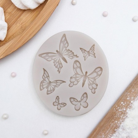 Mold Dolyana "six butterflies", silicone, 8.4 × 7.5 cm, color mix-4