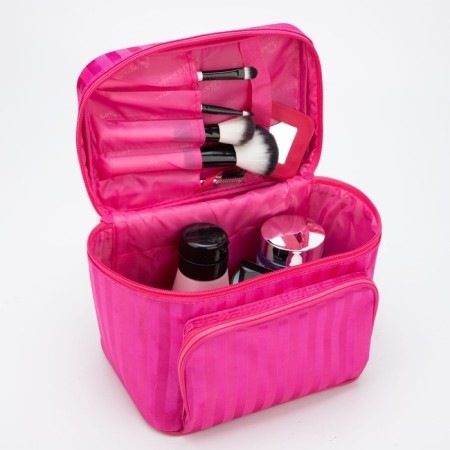 Cosmetic bag with a zipper, with a mirror, pink color-3