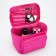 Cosmetic bag with a zipper, with a mirror, pink color