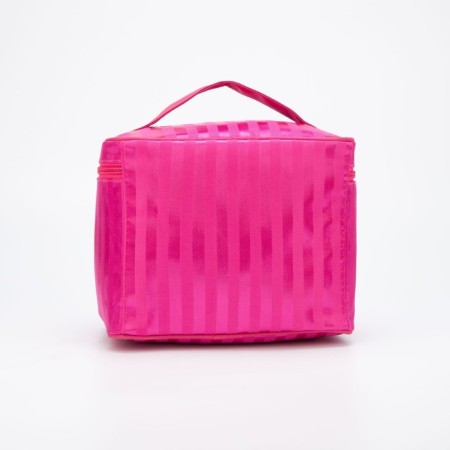 Cosmetic bag with a zipper, with a mirror, pink color-1