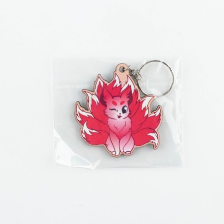 Key keychain wooden anime "Fox" 5.6 x 6 cm-4