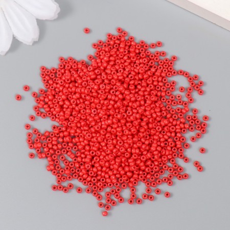 Glass beads 12/0 "coral-red" 15 g-1