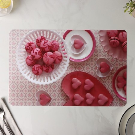 Serving napkin on the table "Pink Dessert", 42 × 27 cm, pink color-3