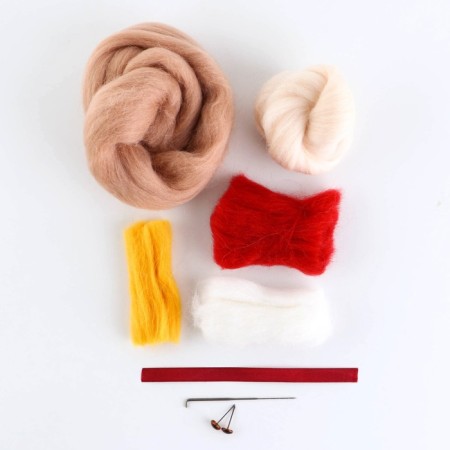New Year's toy made of wool "New Year! Rabbit with a gift "-5