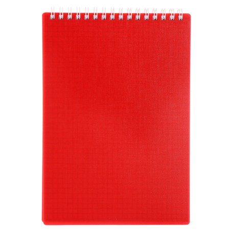 Блокнот А5 80л кл на гребне CANVAS Красный, пласт обл, бл офс