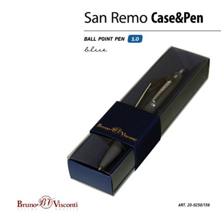 Automatic ball handle, 1.0 mm, BrunovisConti San Remo, blue rod, metal case Soft Touch graphite, in a blue case-2