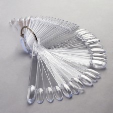 Palette for varnishes on a ring, 50 nails, oval shape, transparent color