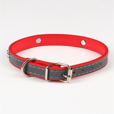 A collar with bones reflective, 37 x 1.3 cm, Osh 26-33, red-1